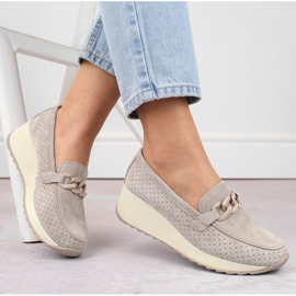 Zapatos cuña mujer ante piel beige Filippo DP6212 5