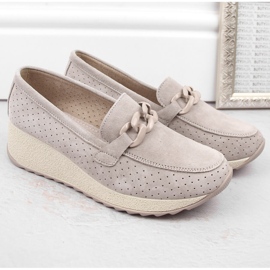Zapatos cuña mujer ante piel beige Filippo DP6212 2