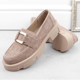 Zapatos de piel ante, mocasines beige para mujer Filippo DP6099 3