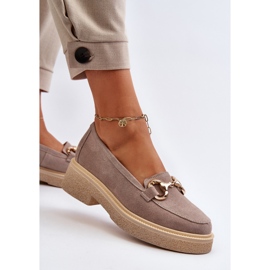 Zazoo 3429 Mocasines de mujer de ante con decoración capuchino beige 7