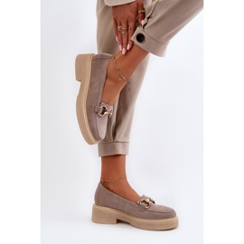 Zazoo 3429 Mocasines de mujer de ante con decoración capuchino beige 8