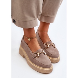 Zazoo 3429 Mocasines de mujer de ante con decoración capuchino beige 9