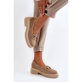 Zazoo 3429 Mocasines Mujer Ante Con Adorno, Beige 6