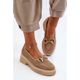 Zazoo 3429 Mocasines Mujer Ante Con Adorno, Beige 4