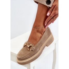 Zazoo 3429 Mocasines Mujer Ante Con Adorno, Beige 7