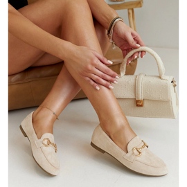 Mocasines con hebilla beige de Erminia 1