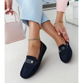 Mocasines de tela azul marino de Fombio 1