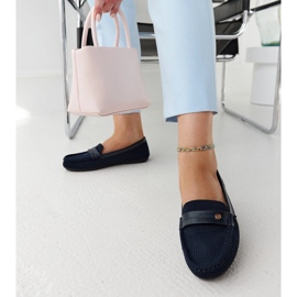 Mocasines de tela azul marino de Fombio 3