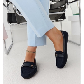Mocasines de tela azul marino de Fombio 4