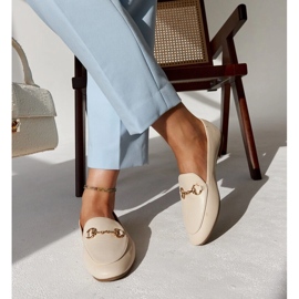 Mocasines con hebilla beige de Erminia 2