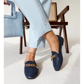 Mocasín azul marino con cadena Scaletta 4