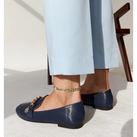 Mocasín azul marino con cadena Scaletta 5
