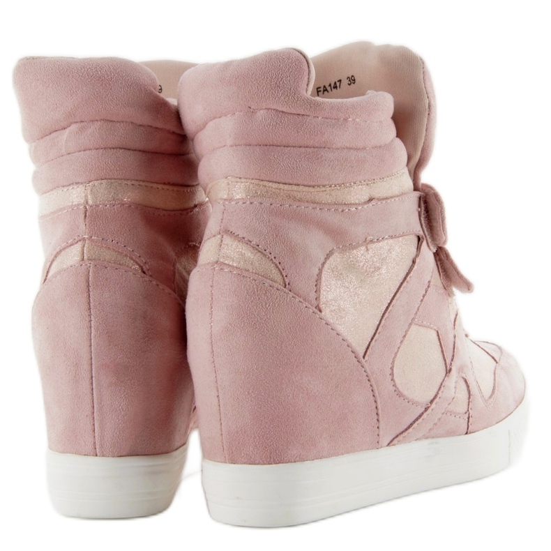 Deportivas de ante rosa con cierre de velcro 1