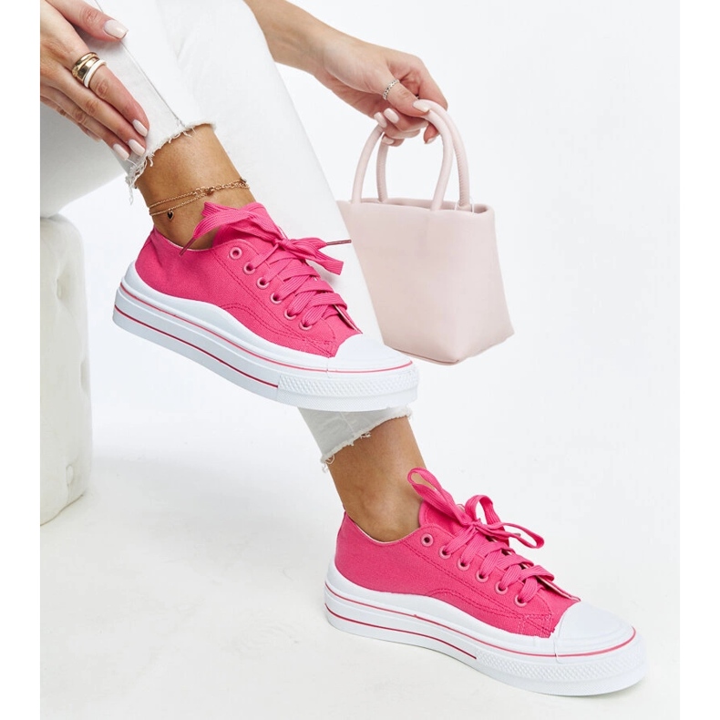Zapatillas con plataforma Anbarin rosa oscuro rosado 1