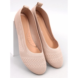 Newey Bailarinas de punto beige 4