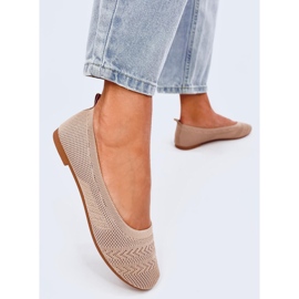Newey Bailarinas de punto beige 3