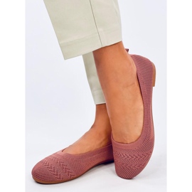 Newey Bailarinas de punto rosa rosado 2