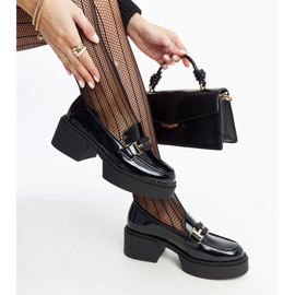 Zapatos tacón Vinceza charol negro 1