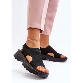 Sandalias Deportivas De Mujer Con Suela Gruesa Negro Deinaleia 2