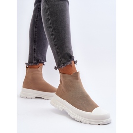 Botas tipo calcetín sin cordones para mujer, marrón Ilanae 5
