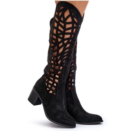 Botas Tacón Calado Negro Pinkema 9