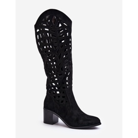 Botas Tacón Calado Negro Pinkema 1