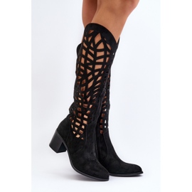 Botas Tacón Calado Negro Pinkema 2