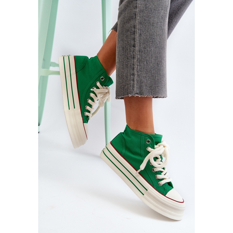 Zapatillas Mujer Plataforma Verde Aineri 1