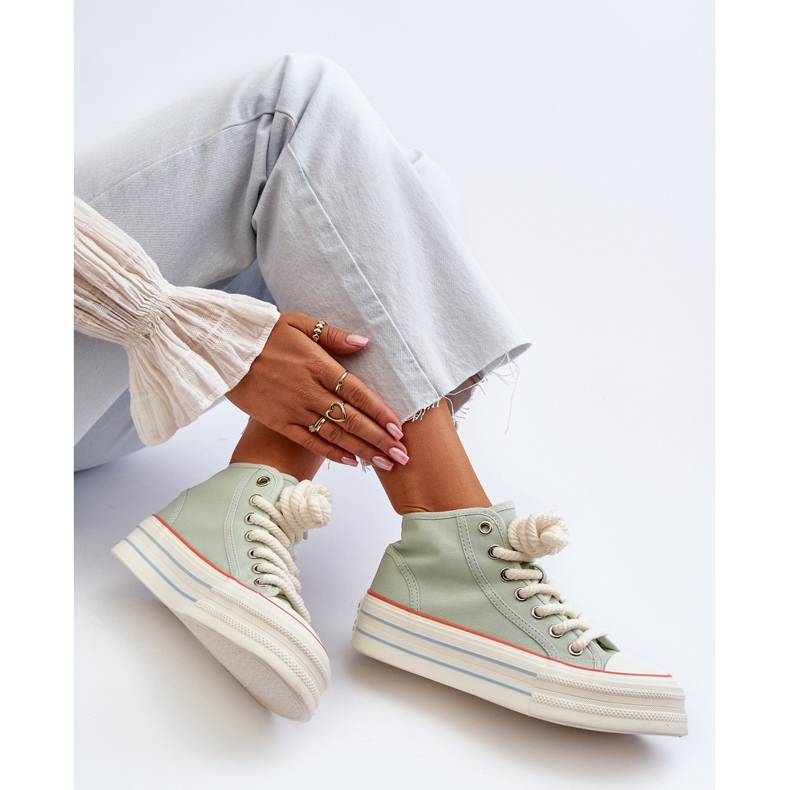 Zapatillas Mujer Plataforma Menta Aineri verde 1