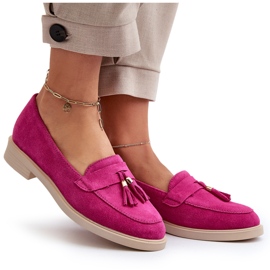 Zazoo 3420 Mocasines de Mujer en Ante y Tacón Plano Fuskja rosado 7