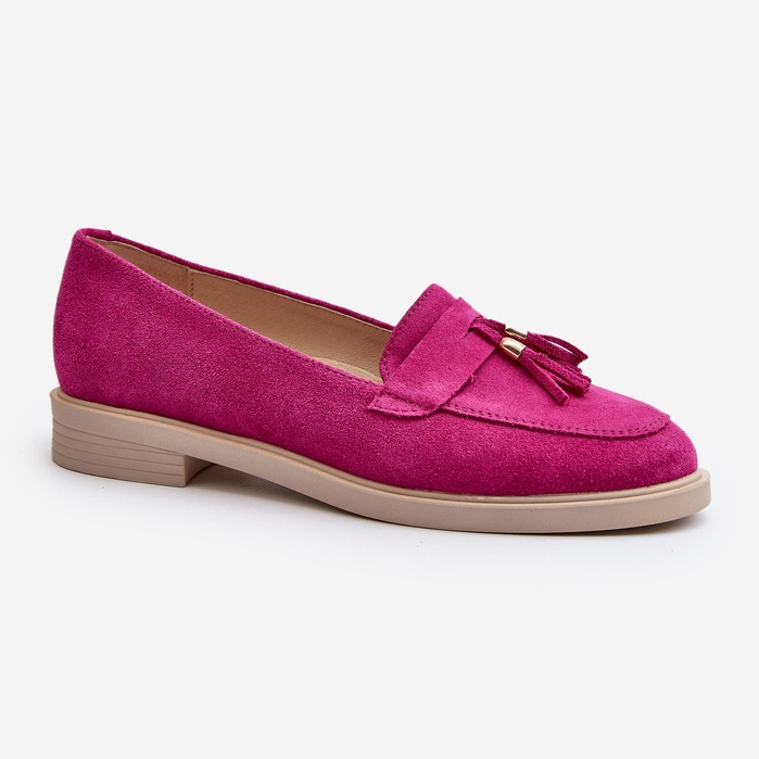 Zazoo 3420 Mocasines de Mujer en Ante y Tacón Plano Fuskja rosa 1