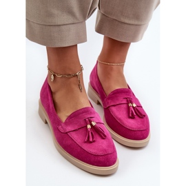 Zazoo 3420 Mocasines de Mujer en Ante y Tacón Plano Fuskja rosado 4