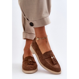Zazoo 3420 Mocasines Mujer Ante Tacón Plano, Marrón 9