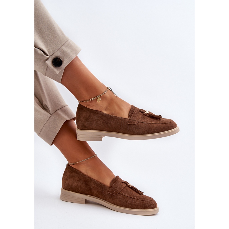 Zazoo 3420 Mocasines Mujer Ante Tacón Plano, Marrón 1