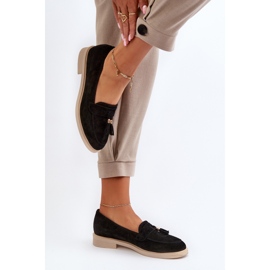 Zazoo 3420 Mocasines Mujer Ante Tacón Plano, Negro 7