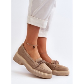 Zazoo 3429/W Mocasines Mujer Ante Con Adorno, Beige 2