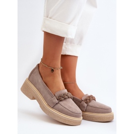 Zazoo 3429/W Mocasines de mujer de ante con decoración capuchino beige 2