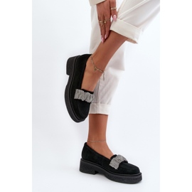 Zazoo 3419 Mocasines Mujer De Ante Con Tira Decorativa, Negro 8
