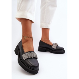 Zazoo 3419 Mocasines Mujer Piel Con Correa Decorativa, Negro 3
