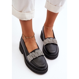 Zazoo 3419 Mocasines Mujer Piel Con Correa Decorativa, Negro 6