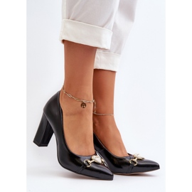 Zazoo 2453/OS Salón De Piel Con Tacón Y Corazón, Negro 2