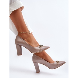 Zazoo 2453/OS Salón De Piel Con Tacón Y Corazón, Perla rosado 9