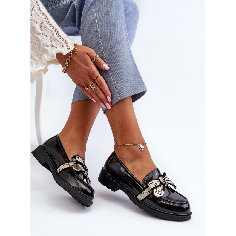 Mocasines Brogues Mujer Charol S.Barski HY330A Negro 1