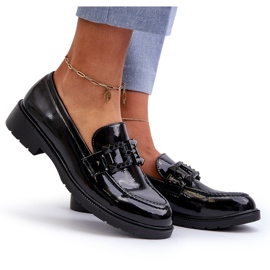 Mocasines Mujer Lacados Con Decoración S.Barski HY371A negro 10