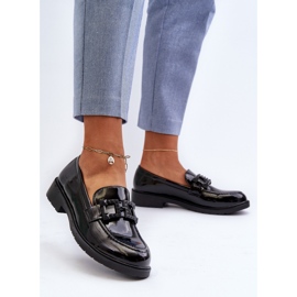 Mocasines Mujer Lacados Con Decoración S.Barski HY371A negro 4