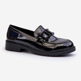 Mocasines Mujer Lacados Con Decoración S.Barski HY371A negro 2