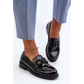 Mocasines Mujer Lacados Con Decoración S.Barski HY371A negro 5