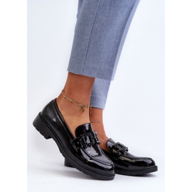 Mocasines Mujer Lacados Con Decoración S.Barski HY371A negro 3