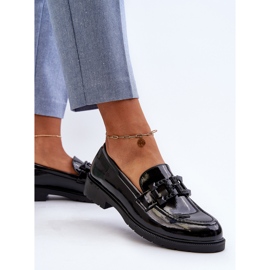 Mocasines Mujer Lacados Con Decoración S.Barski HY371A negro 6