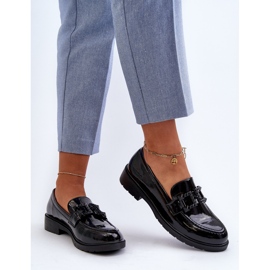 Mocasines Mujer Lacados Con Decoración S.Barski HY371A negro 7
